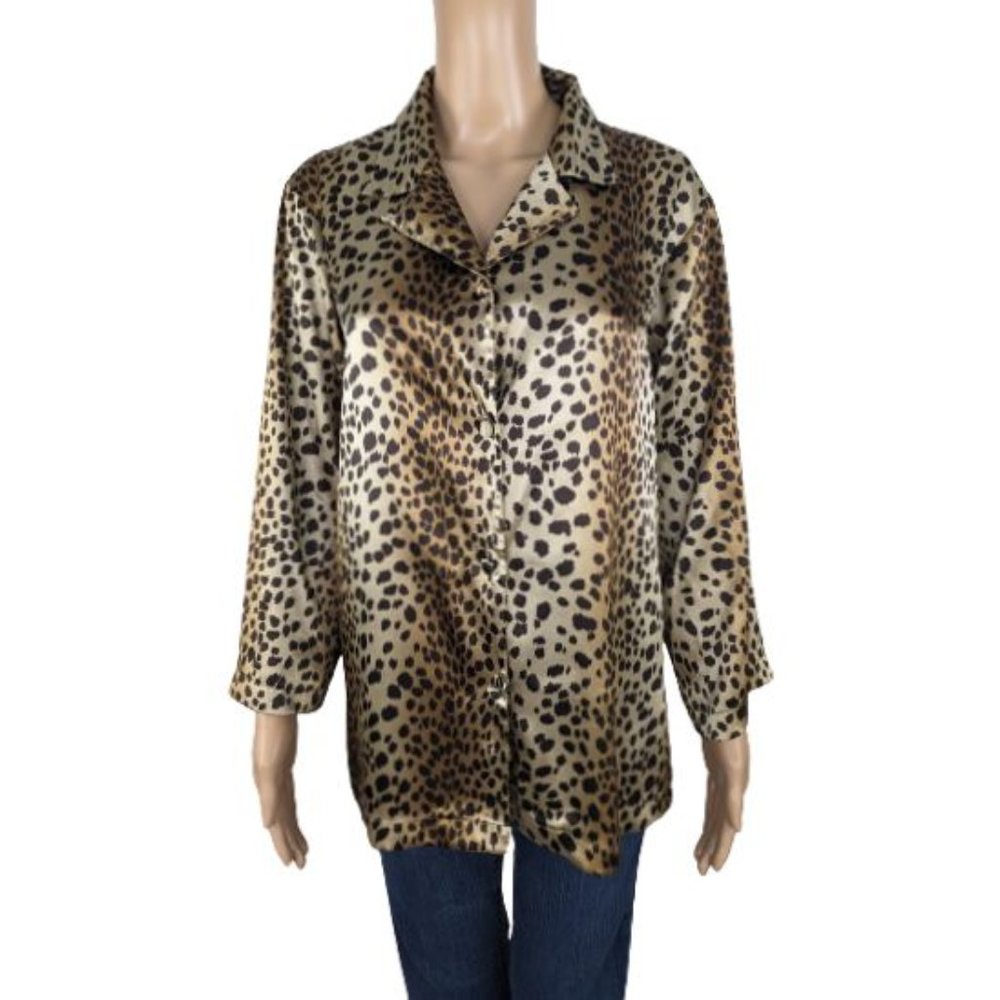Victoria's Secret Animal Print Button Down Pajama Top S